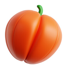 orange pumpkin fresh farm agriculture vegetable vegan healthy food product 3d icon illustration render design