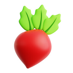 fresh radish with leaf arm agriculture vegetable vegan healthy food product 3d icon illustration render design