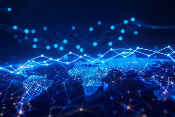 Global business growth graph digital investment strategy for financial success in technology economy