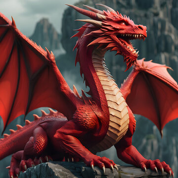 Un drag&oacute;n rojo muy lindo y decididamente corpulento
