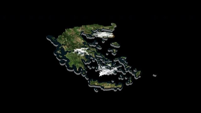 Greece 3D Country Map Animation Transparent Alpha