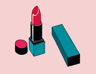 Open Lipstick Pop Art style