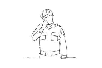 Simple continuous one line drawing of people use work uniform. Work uniform icon minimalist concept. Simple vector illustration. School.