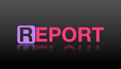 Parola REPORT  con sfondo colorato gradiente