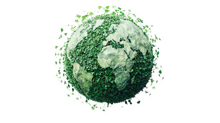 Green planet Earth on a transparent background