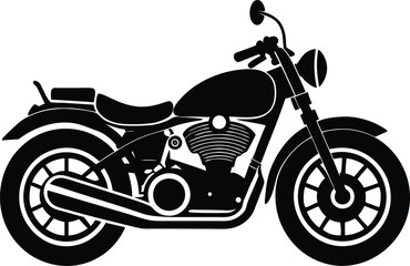 Obraz premium Motorcycle on white background silhouette illustration design