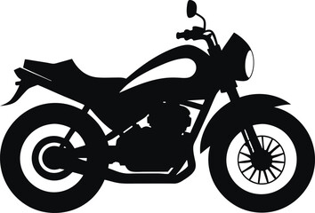 Fototapeta premium Motorcycle on white background silhouette illustration design