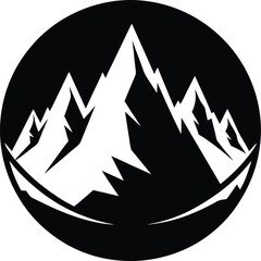 Mountain Rocky peaks silhouette vector design