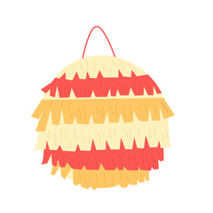 Pinana isolation on white background. circle shape decoration for traditional mexican kids party. local event elements. Carnival and birthday toy for celebration. Vector illustration