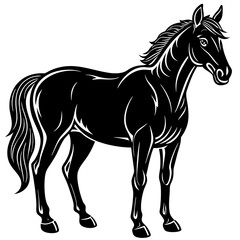 Obraz premium Majestic Full Body Horse Vector Illustration - Detailed Equine Digital Art Graphic