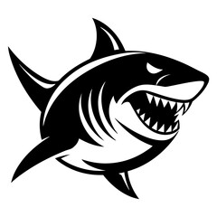 Naklejka premium Modern Fierce Shark Logo Icon - Versatile Vector Graphic Design for Branding and Digital Use