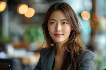 Fototapeta premium Asian Businesswoman Working in Professional Office