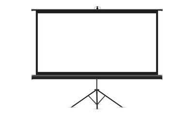 Naklejka premium Wide Indoor, Outdoor Projection Screen Mockup, Isolated On White Background, Front View. Vector Illustration