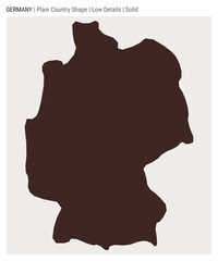 Germany plain country map. Low Details. Solid style. Shape of Germany. Vector illustration.