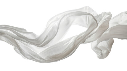 Floating elegant fabrics on a transparent background