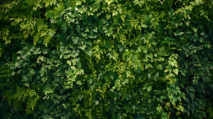 Fototapeta premium Herb wall plant wall natural green wallpaper and background nature wall Nature background of green forest : Generative AI