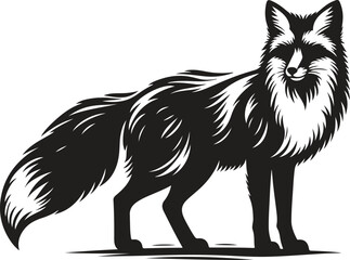 Obraz premium black and white fox