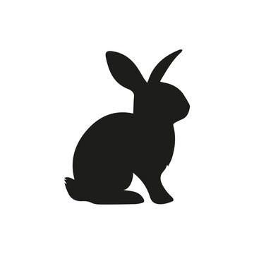 recommend clip art: Black Rabbit Silhouette Vector Icon