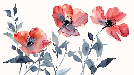 two red flowers dead poppies color design hues subtle grey defense deco