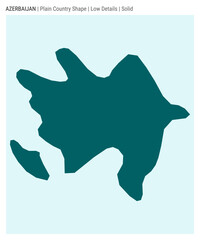 Azerbaijan plain country map. Low details. Solid style. Shape of Azerbaijan. Vector illustration.