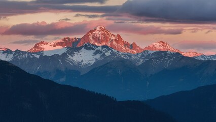 sunset over the mountains