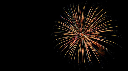 Obraz premium Holiday fireworks explode in the night sky 4th of July celebration Selective focus : Generative AI