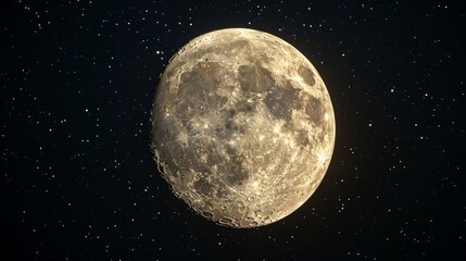 Full moon in the night sky