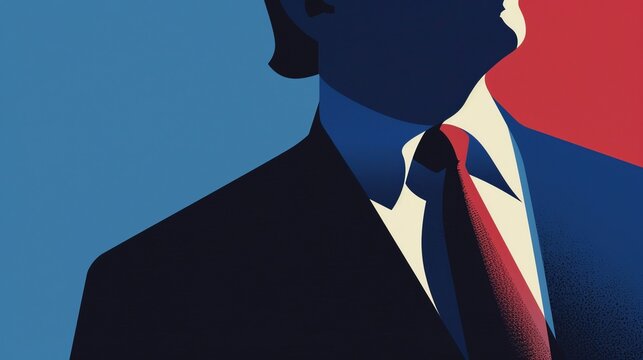 An illustration of a politician or lobbyist or a representative of a secret shadow government