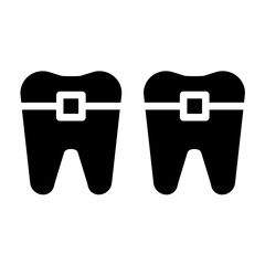 Vector Design Dental Braces Icon Style