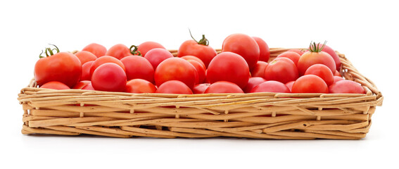 Red tomatoes in a basket.