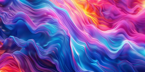 Obraz premium Vibrant Abstract Waves Background Colorful waves creating a flowing abstract pattern vibrant hues high-resolution textures