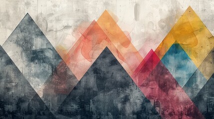 Abstract watercolor geometric design