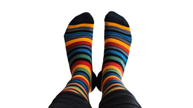 Colorful socks on a transparent background