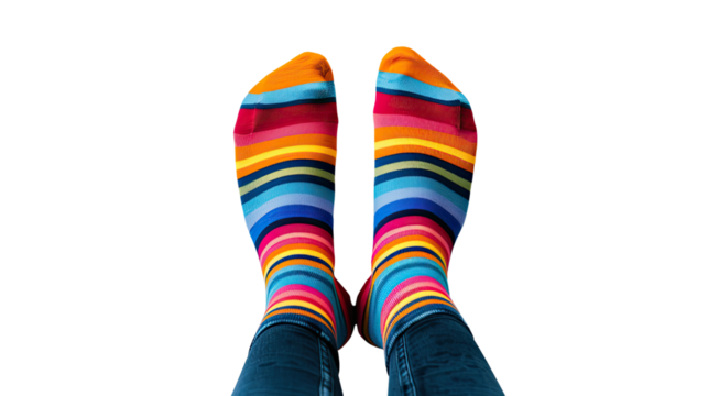 Colorful socks on a transparent background