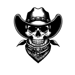 pirate skull and cowboy hat