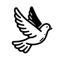 Obraz premium Dove of peace icon. Flying bird. The concept of peace.