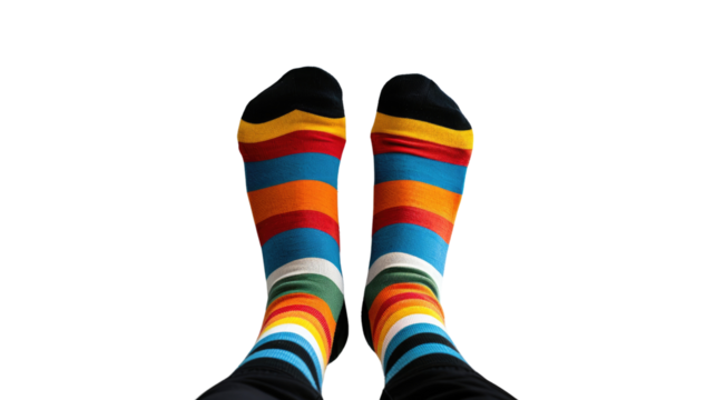 Colorful socks on a transparent background