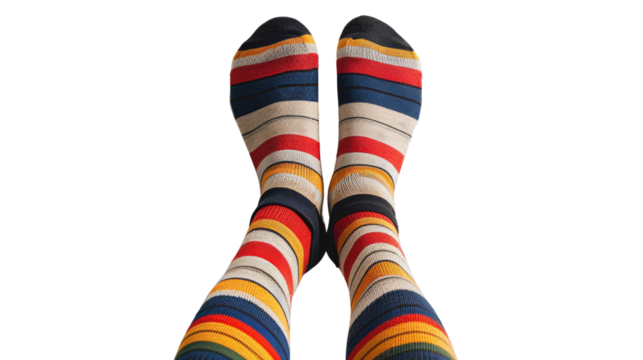 Colorful socks on a transparent background