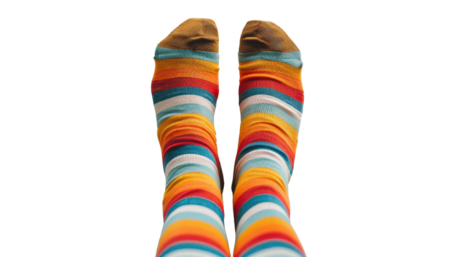 Colorful socks on a transparent background