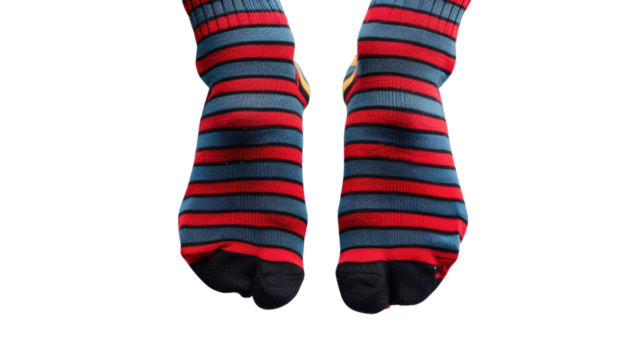 Colorful socks on a transparent background