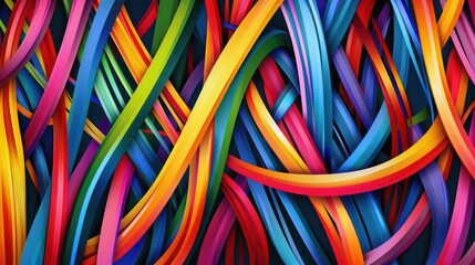 Vibrant abstract lines interwoven in a seamless pattern, symbolizing the unity and interconnectedness of friendships.