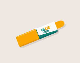 Vector illustration of glue and glue stick, isolated on white.
