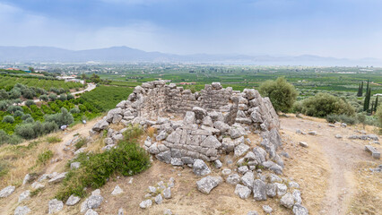 Ancient Greek pyramid building at Peloponnesus, Elliniko village, Greece