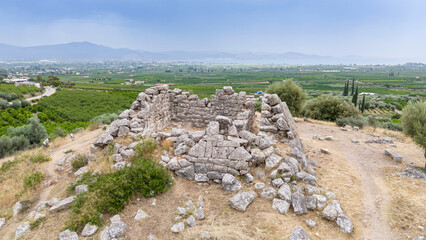 Ancient Greek pyramid building at Peloponnesus, Elliniko village, Greece