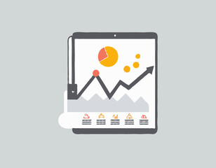 Analytics, analysis, statistics, searching gray icon 