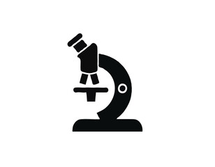 Microscope solid icon. Scientific microscope glyph style pictogram on white background. Pharmacy and science research tool for mobile concept and web design. Vector graphics