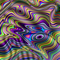 Obraz premium Abstract colorful wavy groovy psychedelic background