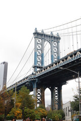 Obraz premium Manhattan Bridge seen from Brooklyn , New York Dumbo 