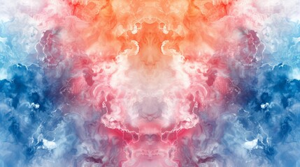 Obraz premium Abstract watercolor pattern in blue, red, and orange