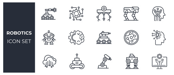 Robotics icon set 